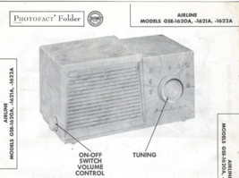 1956 AIRLINE GSE-1620A Tube RADIO Receiver Photofact MANUAL 1621A 1622A ... - £7.90 GBP