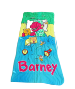 VTG Barney Bedtime Youth Sleeping Bag Dinosaur Sleepover 1992 Nap Mat - $26.70