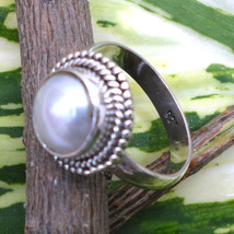 925 Sterling Silver Pearl Handmade Ring SZ H to Y Festive Gift Women RS-1037 - £25.73 GBP