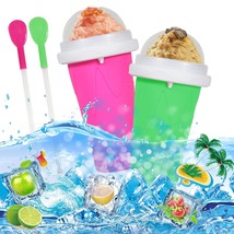 S Slushie Cup, Magic Slushy Maker Squeeze Cup Smoothie Cups With Lids And Straws - £31.35 GBP