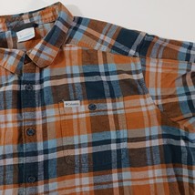 Columbia AM1523 Men's XL Cornell Woods Orange Plaid Flannel Long Sleeve Shirt image 4
