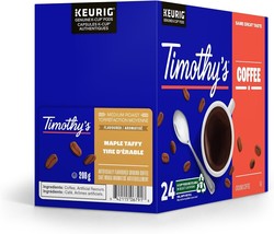 Timothy&#39;s Maple Taffy Coffee 24 to 144 Keurig K cups Pick Any Size FREE ... - $32.99+