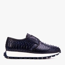 The Obsidian Navy Python Leather Men Sneaker image 4