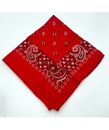Vintage 20 x 21 Red Paisley Bandana Handkerchief 100% Cotton Made In USA... - £10.66 GBP