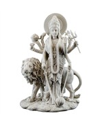 DURGA STATUE 11&quot; Hindu Divine Mother Goddess Deity White Marble Finish R... - €90,96 EUR