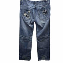 Vintage Y2K Pepe Jeans Mens 38x34 Baggy Denim Embroidered Wide Leg Hip H... - £45.98 GBP