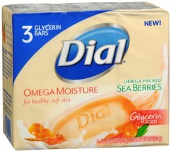 Dial Omega Moisture Glycerin Bar Soap, Sea Berries, 3 Count (Pack of 1) - £15.94 GBP