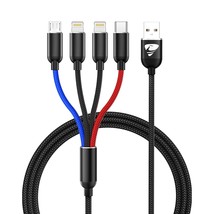 Multi Charging Cable, 2Pack 3.5A Fast Multi Charger Cable 4 In 1 Multiple Nylon  - $20.99