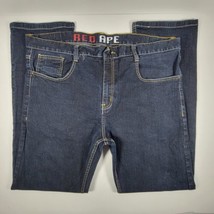 Red Ape Mens Embroidered Pockets Denim Dark Wash Blue Jeans Size 42x33 - £18.84 GBP