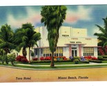 TARA Hotel Bay Drive Normandy Isle Miami Beach Florida Art Deco Linen Po... - $29.67
