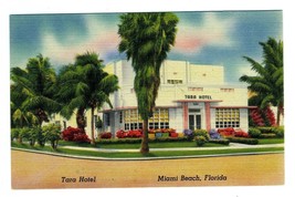 TARA Hotel Bay Drive Normandy Isle Miami Beach Florida Art Deco Linen Postcard - £23.17 GBP