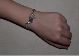 925 Sterling Silver Dolphin Charm Cuff Bracelet - Mexico - £25.99 GBP