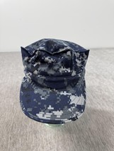 US Navy Working Utility Cap Blue Digital Camo Military Hat Size 7 1/2 NW... - $313.52 MXN