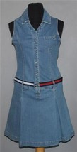 VTG Tommy Hilfiger Drop Waist Pleated Skirt Sleeveless Dress Girls 16 / Wm&#39;s S - £31.96 GBP