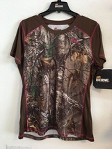 BERNE LADIES ASPEN PERFORMANCE SHORT SLEEVE TEE SIZE L CAMO REAL TREE BR... - $28.45