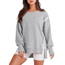 Oversized Sweatshirt For Women Preppy Clothes Long Sleeve Crew Neck Hood... - £51.10 GBP