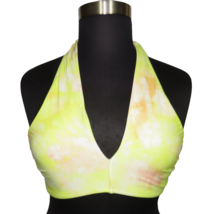 American Eagle Aerie Yellow Tie Dye Halter Tie Bikini Top Size Large - $19.99