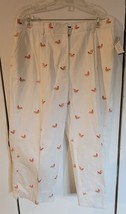 NWT Womens 18W Larry Levine Woman White Roosters Cropped Business Casual... - $8.91
