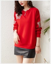 Black Red s Drill Fleeces Spring Autumn Top Fashion Blouses 2022 Cheap Vintage C - £118.86 GBP