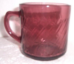 Forte Crisa Wine Color Collectible Large Glass Mug Swirl Design - $15.99