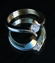 Engagement ring. 14K white gold ring set with a 0.48ct diamond. Engagement Diamo - £1,859.39 GBP