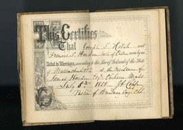 1858 antique MARRIAGE LICENSE BIBLE hatch harden chilson ma American Tract Soc - £71.62 GBP