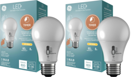 GE LED+ Timer A19 LED Light Bulb 8W Soft White 2700K 800 Lumens E26 (2-P... - $393.87 MXN