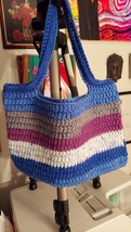 Blueberry Pudding Bulky Yarn Tote, 9 inches deep, 14 inches wide - $20.00