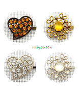 4 Pack Amber Gold Clear White Floral Heart Swarovski element crystal bob... - £8,012.13 GBP