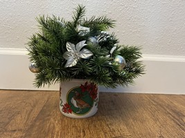 Vintage 1987 Christmas Goose Inarco Ceramic Cache Pot/Retro 80s Christmas - $29.99