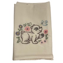 Dishtowel Bear Blue Bird Flowers Woodland Animals 100% Cotton Flour Sack... - $9.89