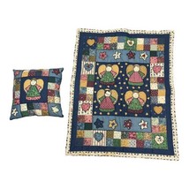 Little Quilts Prim Patchwork Country Angel Mini Quilt Pillow American Do... - £43.80 GBP