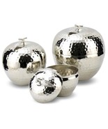 COPPER APPLE SHAPE 3 pcs X CASTOR  CANDY BOWL HAMMERED DECORATIVE SUGAR ... - $68.21