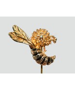 Vintage Gold Finished Enamel Bee Shirt or Tie Pin - £9.31 GBP