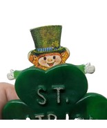 vintage st Patrick&#39;s day irish pin  pop up  pull string Shamrock ☘️ Lepr... - $15.15