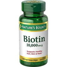 Nature&#39;s Bounty Biotin Supplement Rapid Release Softgels;  10000 mcg;  120 Count - £28.18 GBP