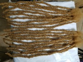 10 dreadlocks handmade 100% human hair 14&#39;&#39; color 27 blonde 8mm thick - £71.21 GBP