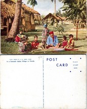USA Florida Seminole Native American Village Grandma Mother Kids VTG Postcard - £7.39 GBP