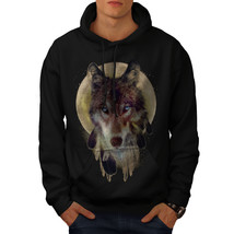 Wellcoda Wolf Dream Catcher Mens Hoodie, Wild Casual Hooded Sweatshirt - £26.11 GBP+