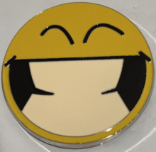 Yellow Smiley Face Eyes Emoji Grinning Metal Belt Buckle Unisex - £8.89 GBP