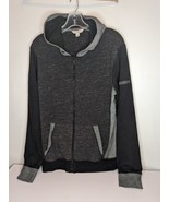 Calvin Klein Hoodie Womens Size Medium Full Zip Gray Black Sweatshirt Un... - £23.44 GBP