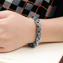 316L Stainless Steel Handmade Casual Fashion Byzantine Bracelet Men and Women Co - £11.84 GBP