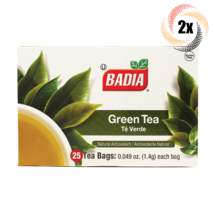 2x Boxes Badia Green Tea Natural Antioxidant | 25 Bags Per Box | Té Verde - £11.25 GBP