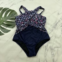 Swimsuits For All Womens One Piece Swim Suit Size 18 Blue Purple High Neck - $498.97 MXN