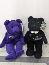 Salvinos Bammers Bear Plush 25 McGwire Lot of 2 Black Purple Stuffed Animal Toy - £8.46 GBP