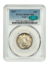 1917 25C PCGS/CAC MS66+FH (Type 1) - £2,535.05 GBP
