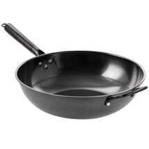 Gibson Home Debossed 13 Inch Heavy Gauge Carbon Steel Wok in Black - $50.20