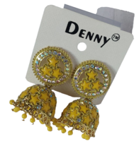 Yellow Earring Drops &amp; Danglers Earrings Women Hoop Jhumka Indian Jewelry Jhumki - $17.29