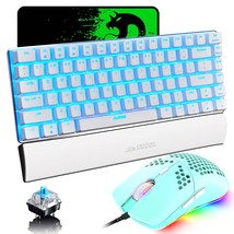 Gaming Keyboard And Mouse And Wrist Rest,4 In 1 Gaming Set,Rainbow Led Backlit W - £41.55 GBP