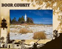 Door County Wisconsin Laser Engraved Wood Picture Frame Landscape (8 x 10)  - £41.45 GBP